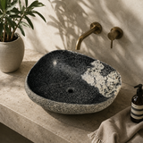 White Marked River Stone Sink