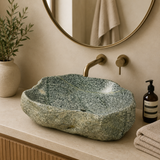 Grey Spotted River Stone Sink