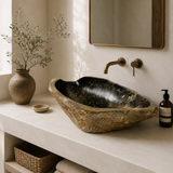 Amber Glazed River Stone Sink