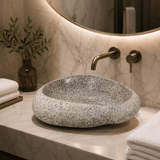 Off white Speckled River Stone Sink