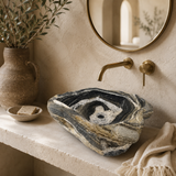 Black And White Rippled River Stone Sink