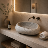 Light Sand Speckled River Stone Sink
