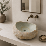 Mustard Ringed River Stone Sink