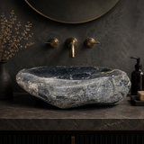 Splashed Midnight Sink -  Black River Stone