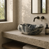 Webbed Midnight Black River Stone Sink