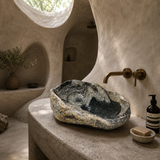 Deep Grey Marked River Stone Sink