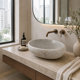 Eggshell Spotted River Stone Sink