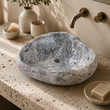 Grey Hued River Stone Sink