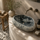 Green Speckled River Stone Sink