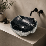 Black Irregular River Stone Sink