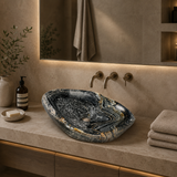 Multi-Color Waved River Stone Sink