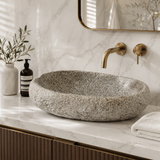 Brown Chips Riverstone Sink