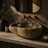 Chocolate Glazed Riverstone Sink