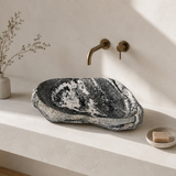White and Grey Riverstone Sink
