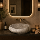 Brown Speckled Riverstone Sink