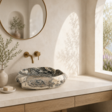 Abstract Pepper Brushed Stone Sink