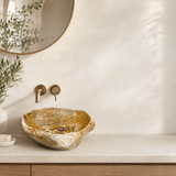 Caramel Glaze River Stone Sink