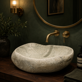 Eggshell Ripple River Stone Sink
