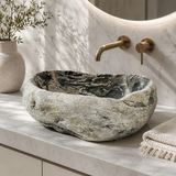 Multi-color River Stone Sink