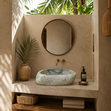 Green Speckeled River Stone Sink