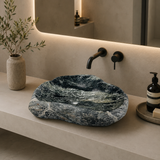 Line Marked River Stone Sink