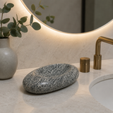 River Stone White Grazed Soap Dish