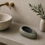 Riverstone Stone Deep Blue Specked Soap Dish