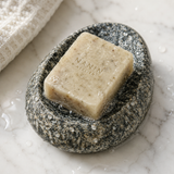 Riverstone Stone Black and White Spotted Soap Dish