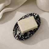 River Stone Deep Black Mustard Specked Soap Dish