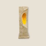 Hollowed Crescent Lamp - Travertine