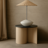 Saucer Table Lamp (Pinstripes)