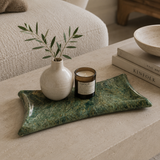 Convex Marble Tray - Green