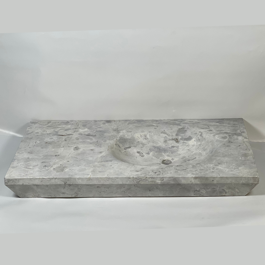 Blotched Grey Marble Sink