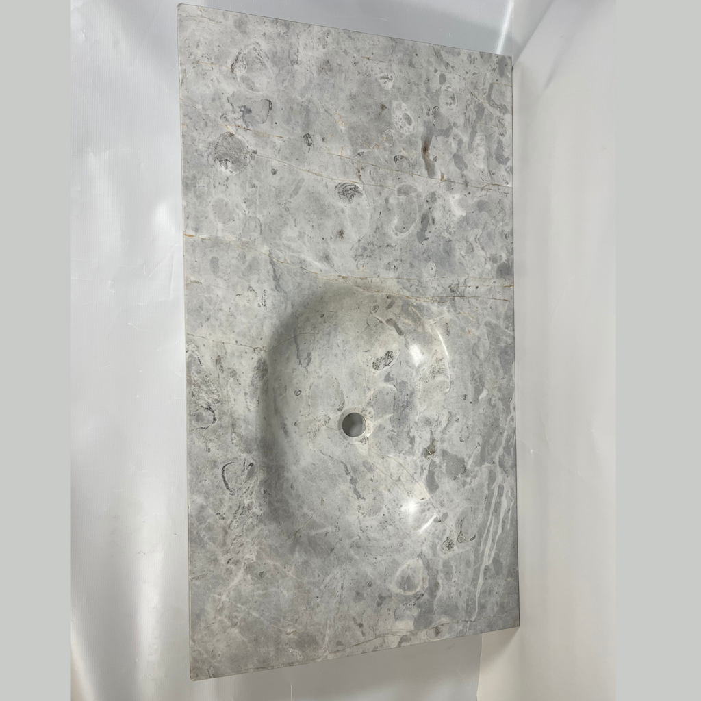 Blotched Grey Marble Sink