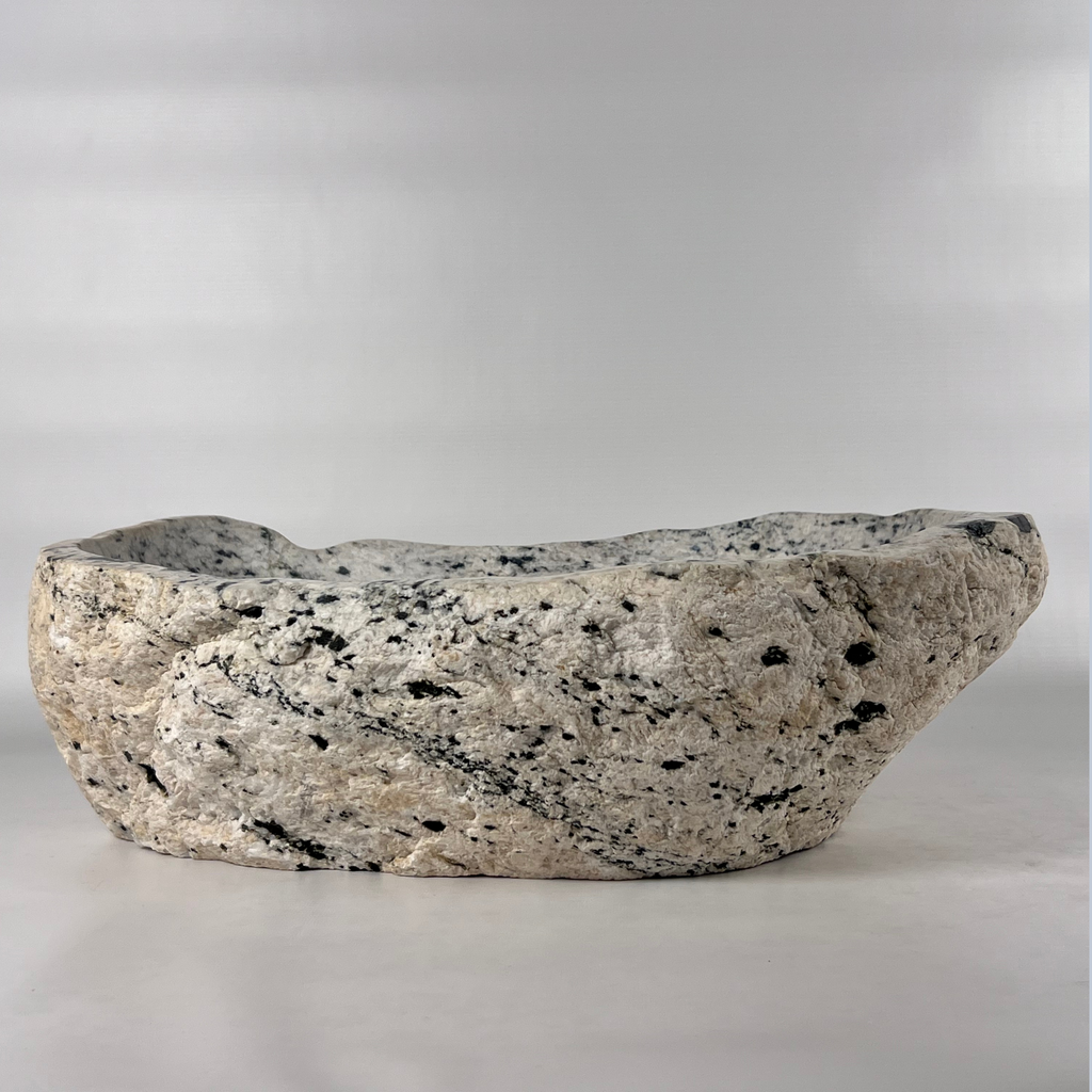 Black Spotted River Stone Sink