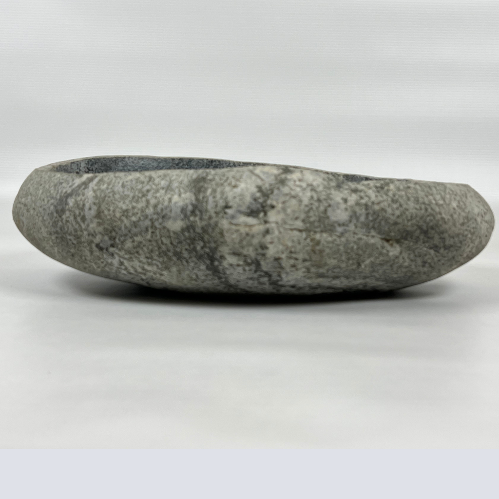 Grey Scale River Stone Serving Bowl