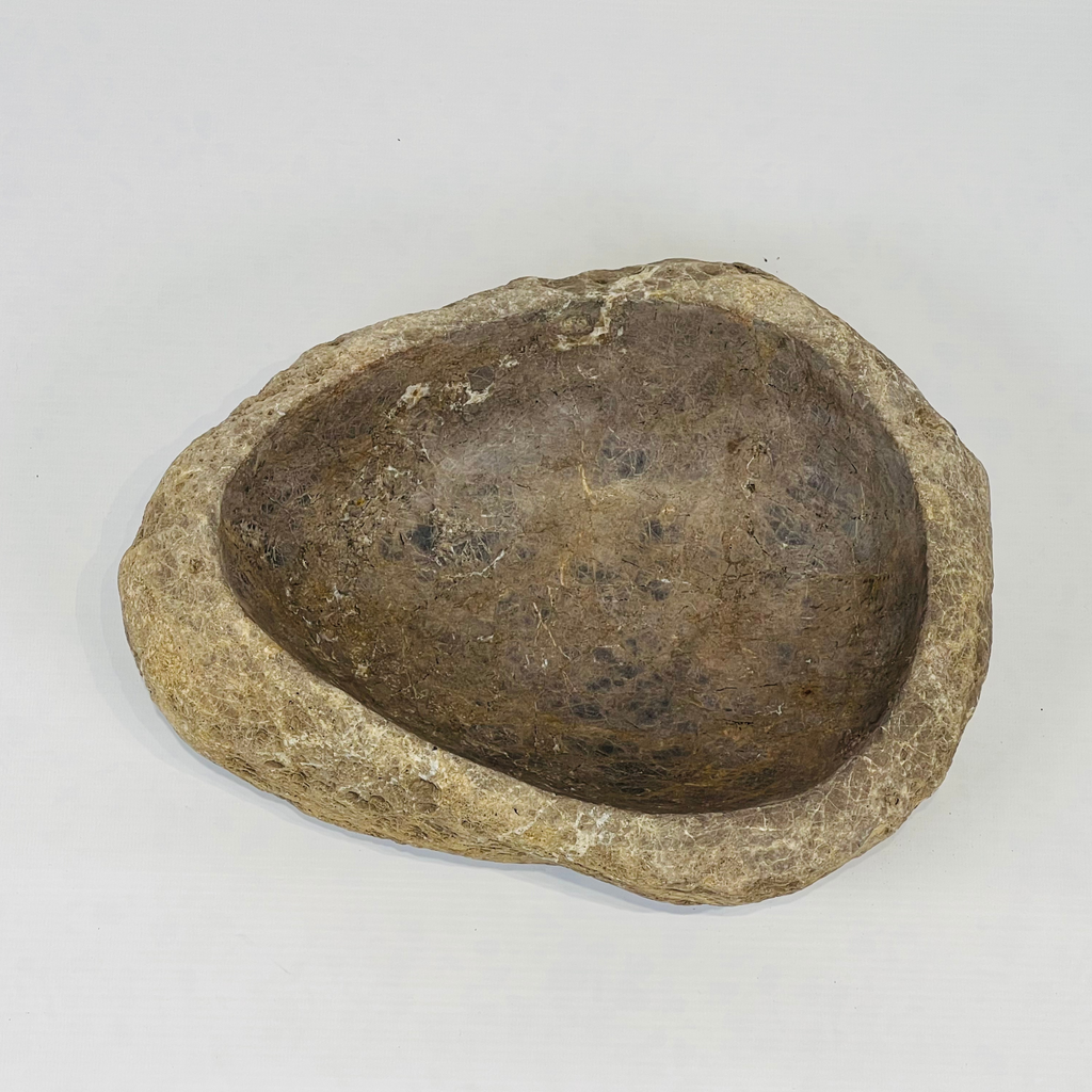 Flaxen River Stone Serving Bowl