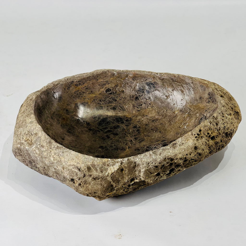 Flaxen River Stone Serving Bowl