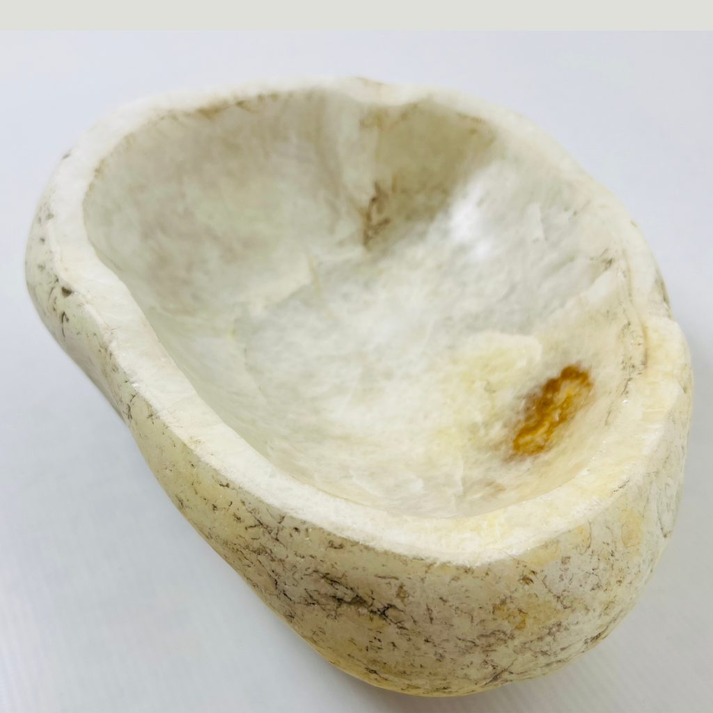 White Onyx Marble Serving Bowl