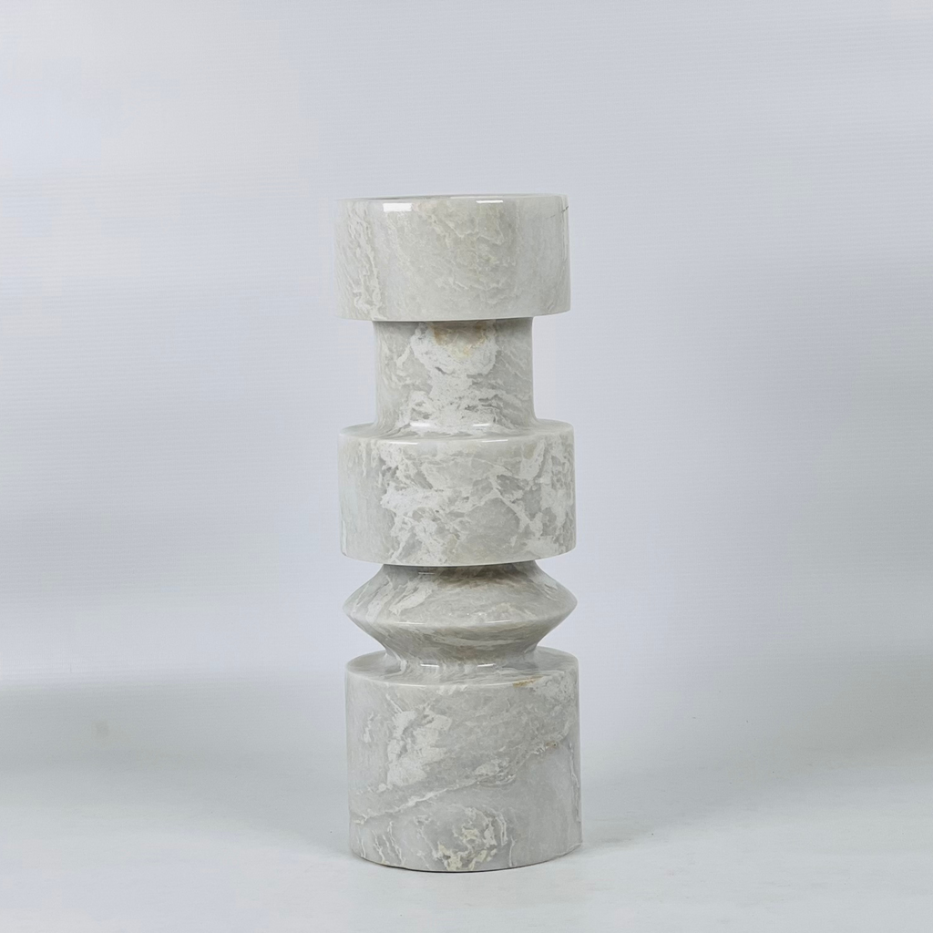 Pillar Grey Marble Candle Stand