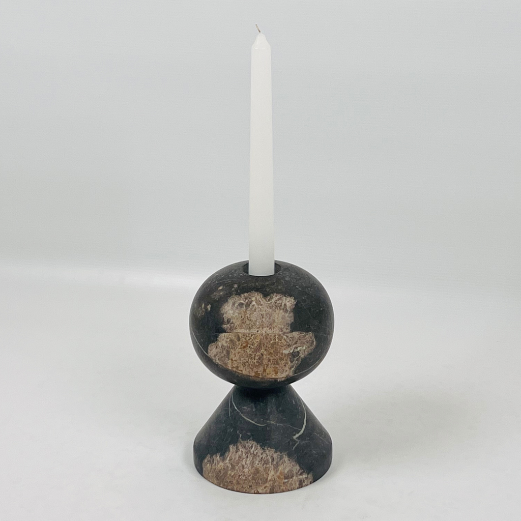 Doorknob Blotched Marble Candle Stand