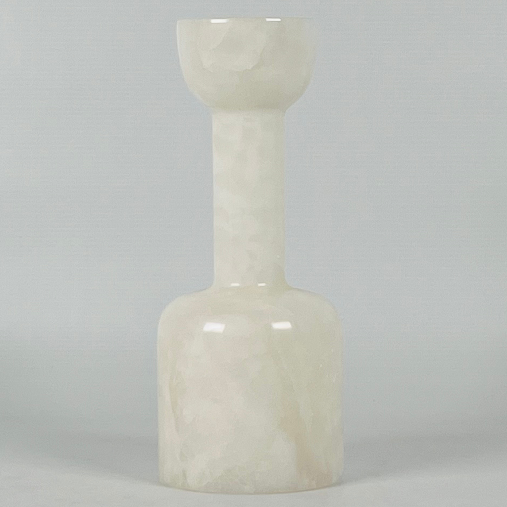 Bottle bottom White Onyx Marble Candle Stand