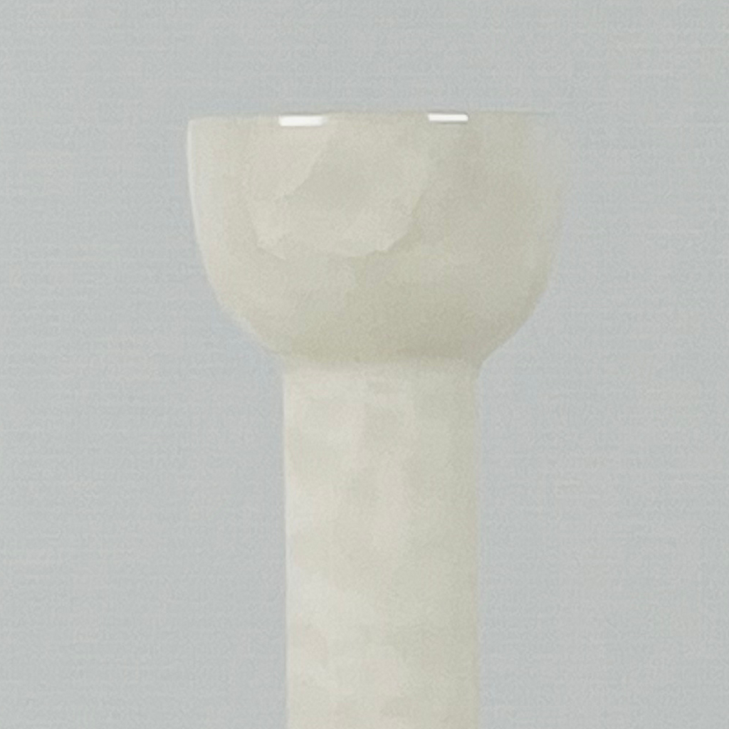 Bottle bottom White Onyx Marble Candle Stand