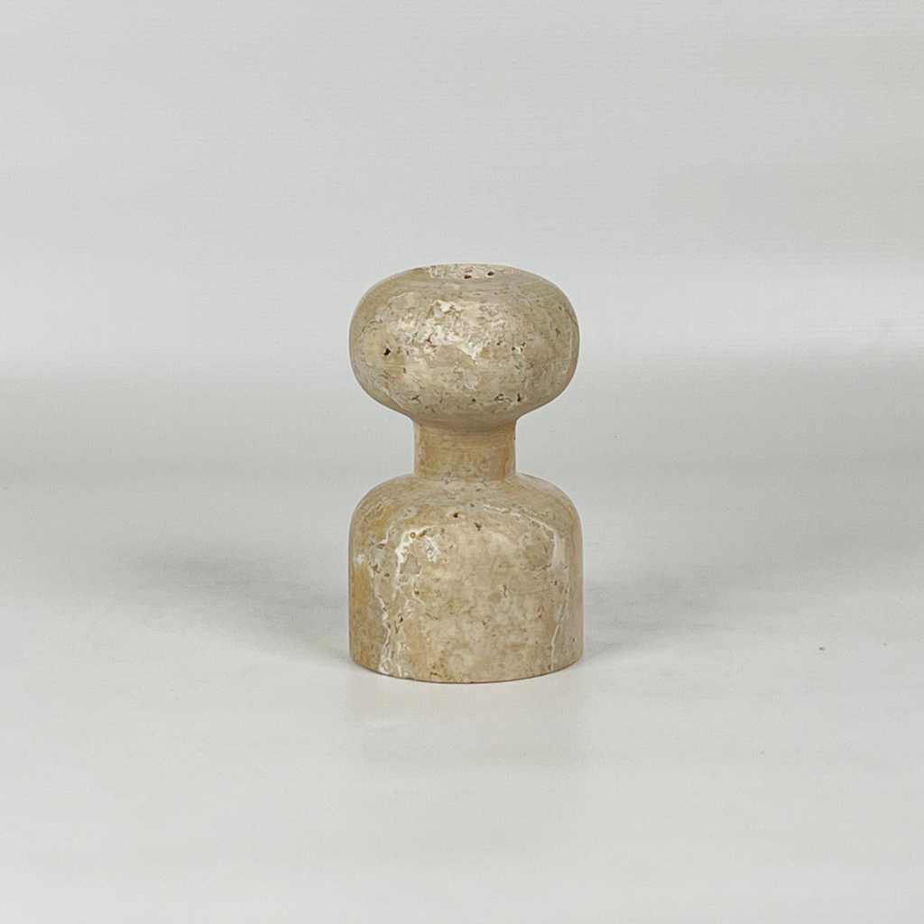 Dumbbell Travertine Candle Stand