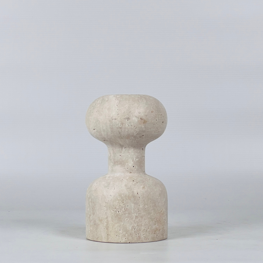 Dumbbell Light Travertine Candle Stand