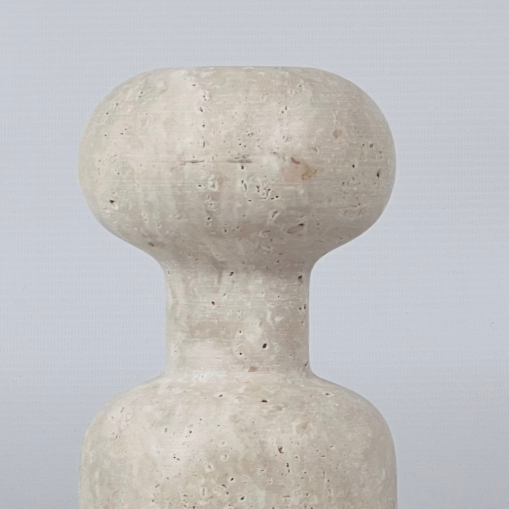 Dumbbell Light Travertine Candle Stand