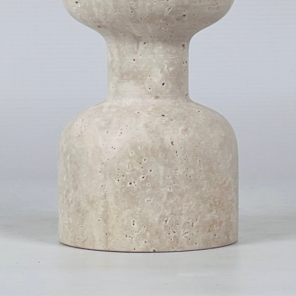 Dumbbell Light Travertine Candle Stand