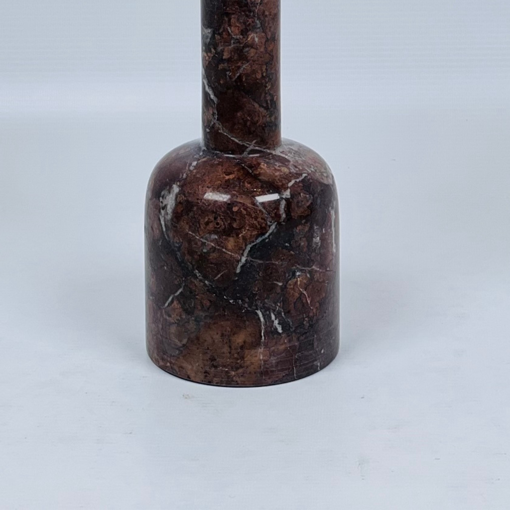 Bottle Bottom Burgundy Marble Candle Stand