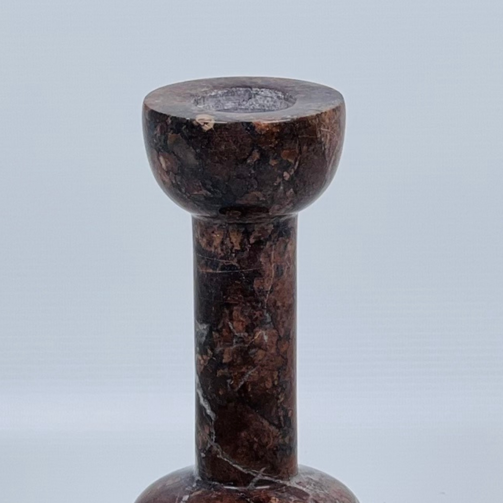 Bottle Bottom Burgundy Marble Candle Stand