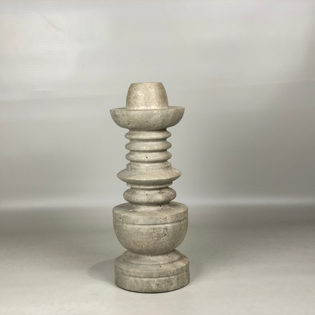 Rings of Hope Travertine Candle Stand